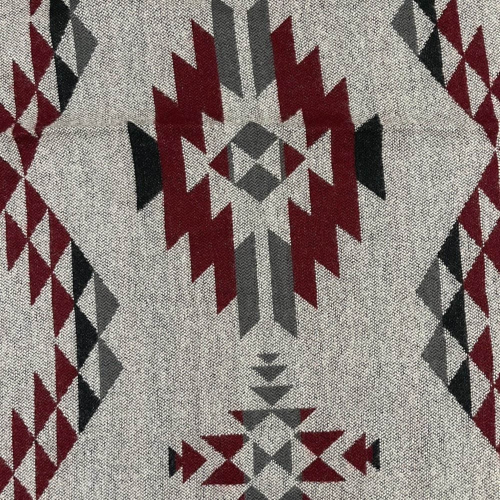 Bijou Brigitte geo tribal scarf/wrap/blanket, burgundy/gray/black